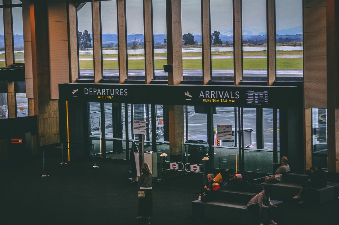 Airport arrivals and departures area